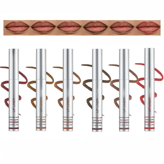 Peel Off Lip Liner 6 Colors Lip Liner Stain Peel Off Lip Liner Tattoo Long Lasting Waterproof Lip Stain Peel Off Highly Pigmented Matte Nude Lip Gloss Liquid Lipstick Set